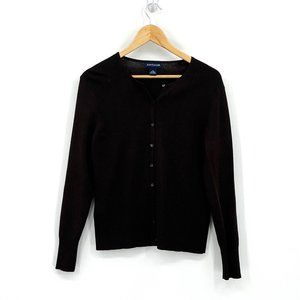Vintage Ann Taylor Top Women Medium Brown Cardigan Dark Cottagecore Boho 90s Y2k